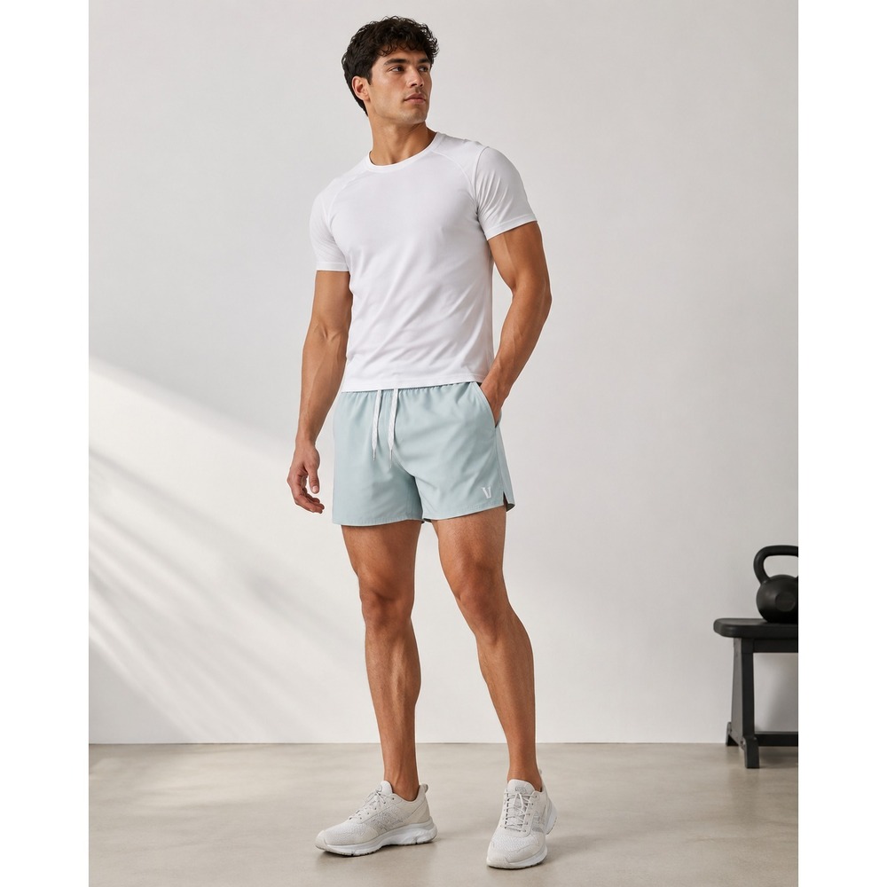 Vuori Men's Course Run Short Size XL Green/Blue Lined Athletic Gym Activewear